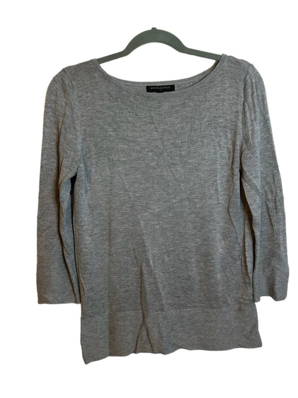 Banana Republic Gray Lightweight Boatneck Sweater